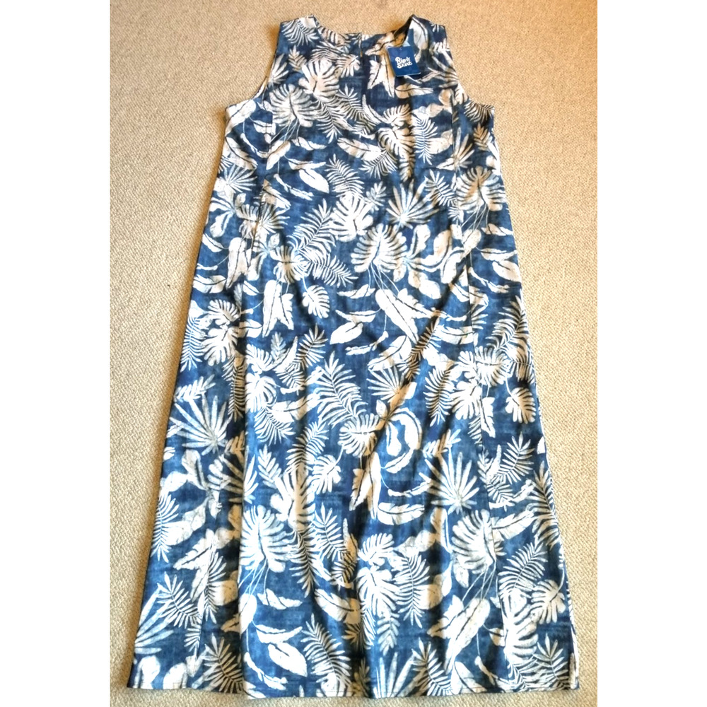 NWT Womens Dress-RIP SKIRT-HAWAII-'Sunprint Blue' 'Sun Dress Long' Beachy-L